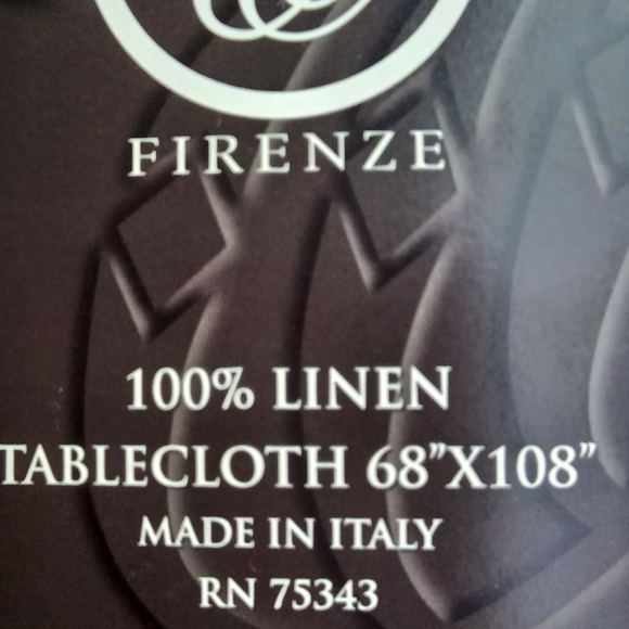LE TELERIE TOSCANO EXCLUSIVE FIRENZE RED LINEN TABLECLOTH 68'X108 NWT" - Picture 8 of 13